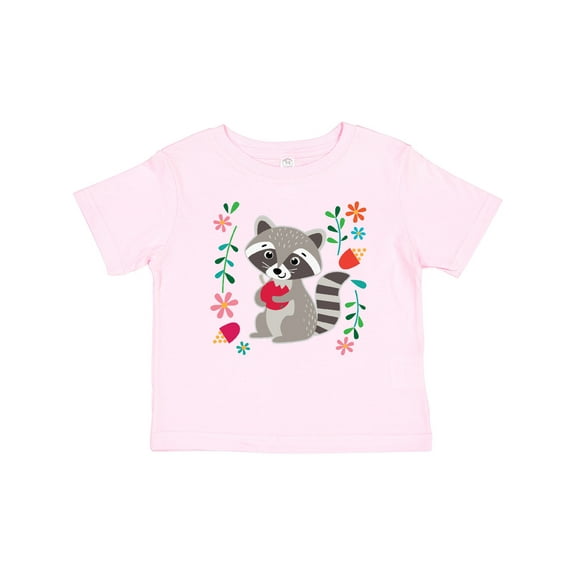 Inktastic Woodland Raccoon Spring Flowers Girls Baby T-Shirt