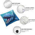 thumbnail image 4 of AWERP Laughing Blue Whale Throw Pillow Cover Set of 2 Short Plush Cushion White, 4 of 6