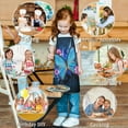thumbnail image 6 of Blue Butterfly Flower Leaf Pattern Kids Aprons for Girls and Boys,Adjustable Neck Strap Toddler Aprons for Kids Cooking Baking, 6 of 6