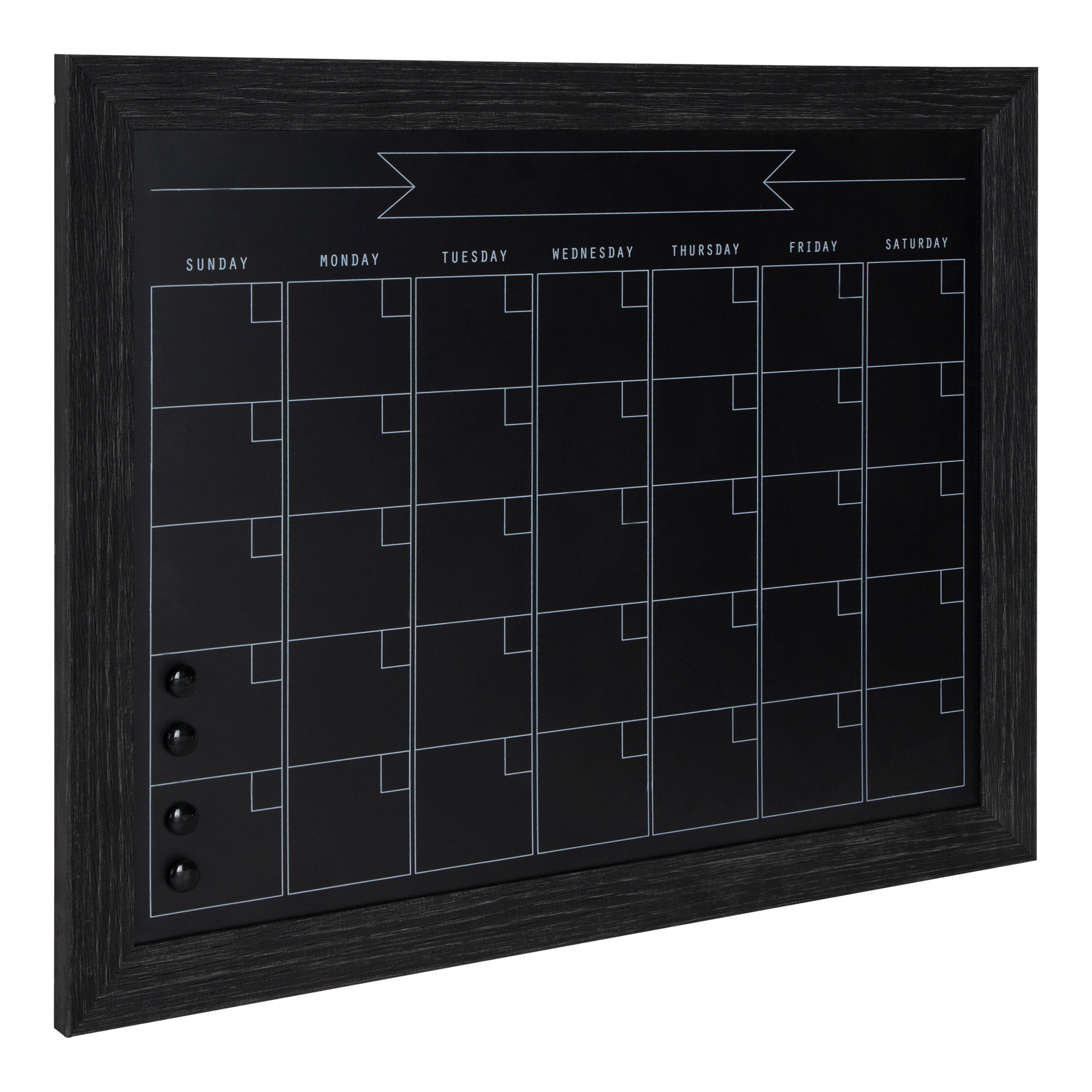 DesignOvation Beatrice Framed Chalkboard Monthly Calendar, 23