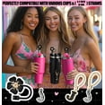 thumbnail image 2 of Straw Covers for Stanley Cup Accessories:Black Decorations for Stanley 30oz & 40oz Tumbler with Handle, Bling Letter Charms and Flower Silicone Straw cap Topper, Trendy Stuff for Teen Girls and Women, 2 of 7