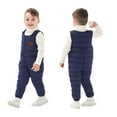 thumbnail image 2 of Odeerbi Infant Boys Girls Winter Thermal Fleece Sleeveless Jumpsuit Cotton Strap Romper Baby Romper Plus Fleece Overalls Long Pants Infant Clothes Navy, 2 of 5