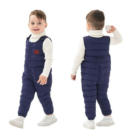 BLTIBY Baby Toddler Snow Bib Overalls Girls Boys Cotton Winter Fleece Thicked Warm Sleeceless Pants Fashion Skiing Bibs Romper with Pockets Navy 3-4 Years BLTIBY Baby Toddler Snow Bib Overalls Girls Boys Cotton Winter Fleece Thicked Warm Sleeceless Pants Fashion Skiing Bibs Romper with Pockets Navy 3-4 Years