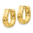 thumbnail image 2 of 14K Diamond Cut 4mm Patterned Hinged Hoop Earrings 14k Yellow Gold Earrings, 2 of 4