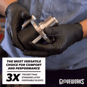 GLOVEWORKS Black Nitrile Gloves for Auto, Detailing, Mechanics, L, 100 Count