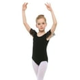 thumbnail image 4 of Stelle Girl's Ruffle Cap Sleeve Classic Ballet Leotard,Toddler Ballerina Gymnastic Outfit Outfits Basic Dance Leotard,Black,2-3T, 4 of 7
