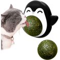 thumbnail image 1 of Juguete para gatos con bola de hierba gatera giratoria de 360° con tapa de almacenamiento y 1 bola de hierba gatera reemplazable, 1 of 5