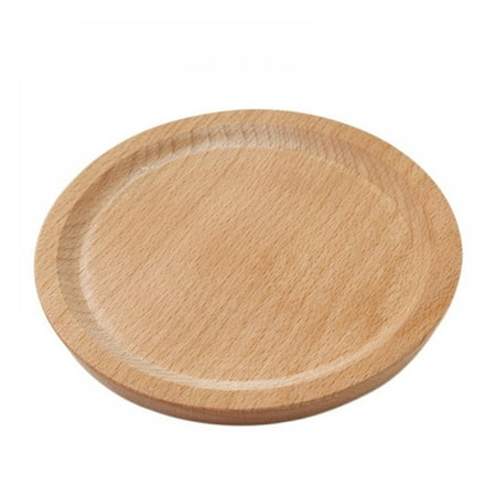 

Wooden Fruit Plate Simple Retro Household Coaster Portable Placemat Round Square