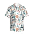 thumbnail image 2 of Daiia Eiffel Tower Hawaiian Shirt for Men Gentle Cotton Regular Short Sleeve Casual-Medium, 2 of 9