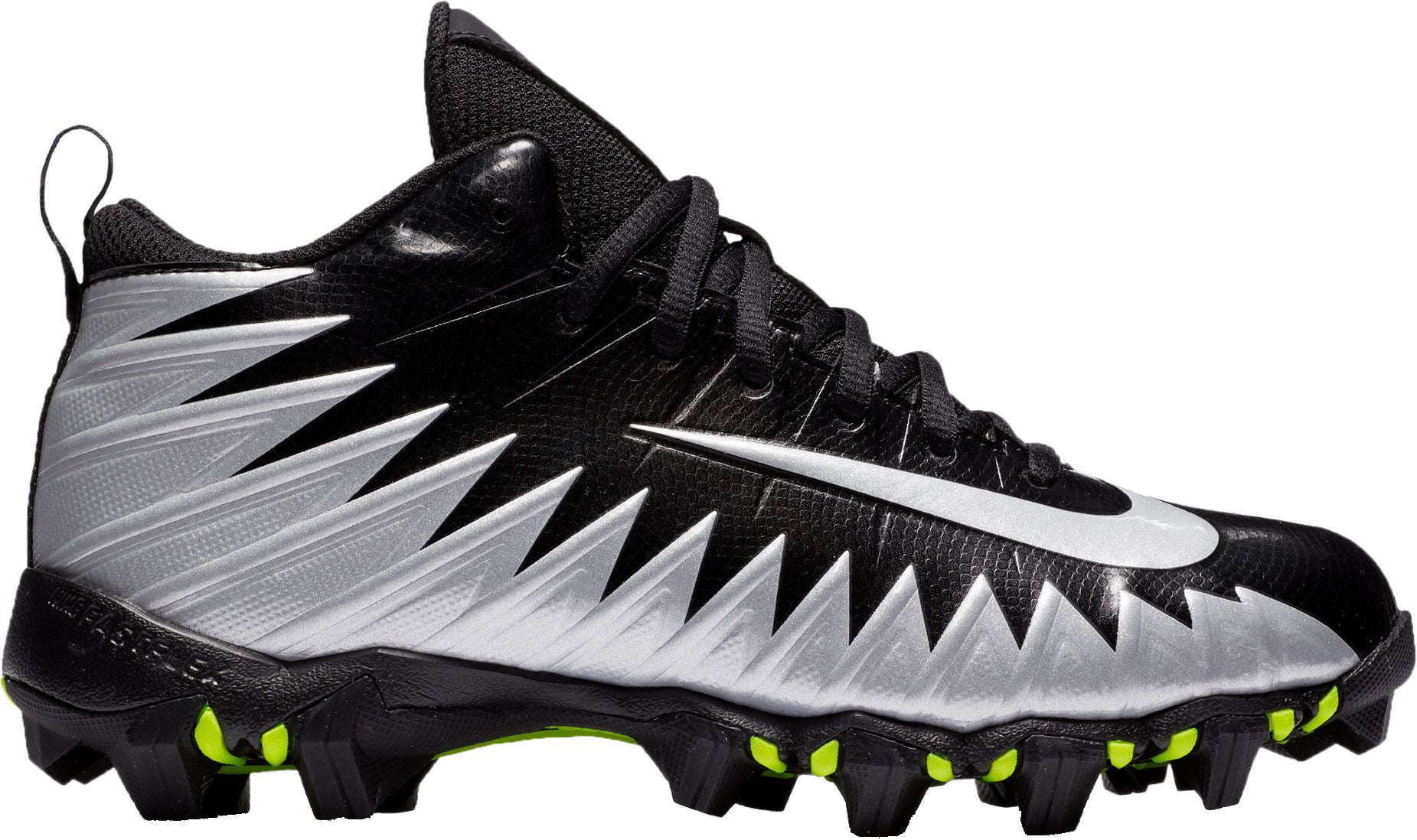 black and silver football cleats