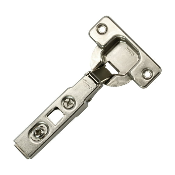 Blum 100 Degree Straight Arm Clip Overlay Screw-On Cabinet Hinge, Nickel Plated