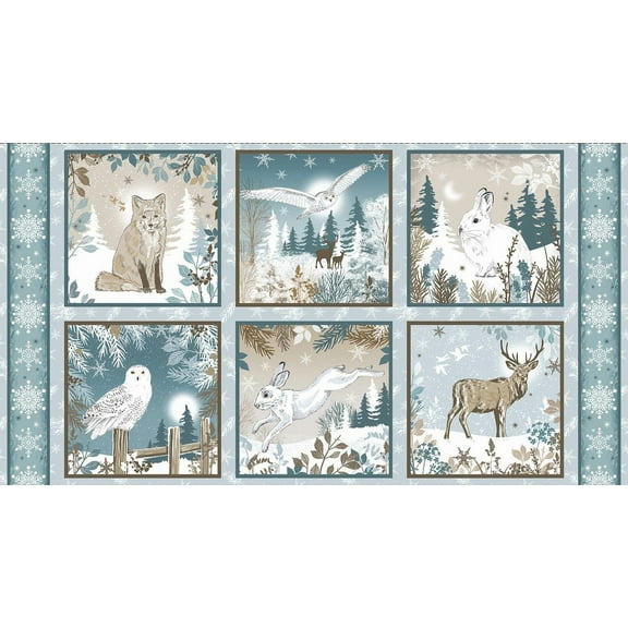 Blank Quilting Winter Whispers 24" Block Panel Cotton Fabric By The Panel