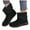 Black, variant on Suede Snow Boots for Women Knitted Wide Calf Stitching Furry Lined Round Toe Flat Winter Booties
