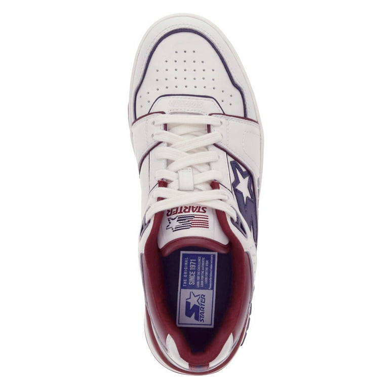 Starter Mens Fast Break Low Genuine Leather Casual Lace Up Sneaker Shoe Men s Size 7 White