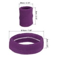 thumbnail image 2 of Uxcell Sweatbands Headband Wristband, Sweat Terry Cloth for Sports Basketball Tennis Athletic, Dark Purple 6 Set/18Pcs, 2 of 6