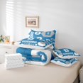 thumbnail image 6 of Homewish Personalized Initial D 7-Piece Twin Bedding Sets For Female Men Adults,Blue White Bedding Comforter Set,Geometric Honeycomb Hexagon Breathable Sheet Sets,Ultra Soft Home Decor,Reversible, 6 of 8