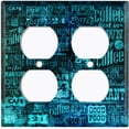 thumbnail image 2 of Metal Light Switch Wall Plate Outlet Cover (Coffee Shop Cafe Restaurant Sign Black Teal - Double Duplex), 2 of 2