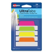Avery Printable Self-Adhesive Plastic Tabs, 1-1/4", Repositionable ...