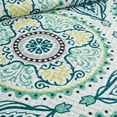 thumbnail image 3 of JML 3 Piece Quilt Set King Size,Lightweight Microfiber Bedspread Coverlet,Green Yellow Floral, 3 of 5