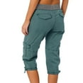 thumbnail image 5 of Baqcunre Womens Cargo Pants Women Multi Pocket Trousers Outdoor Casual Cropped Pants Overalls Thin Loose Cargo Shorts Womens Shorts Women'S Pants Blue XL, 5 of 6