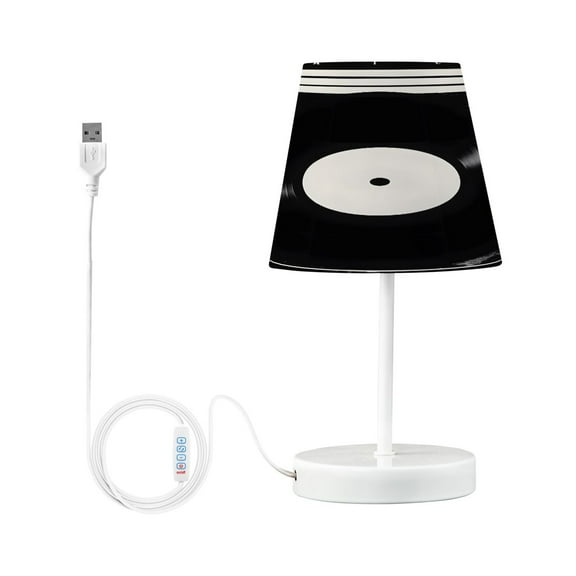 Vinyl Record Desk Lamp LED Table Nightstand Lamps with 3 Color Temperatures for Home Bedroom Living Room Decor 6x11
