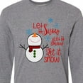 thumbnail image 4 of Inktastic Christmas Let It Snow Cute Snow Man with Snowflakes Long Sleeve T-Shirt, 4 of 5