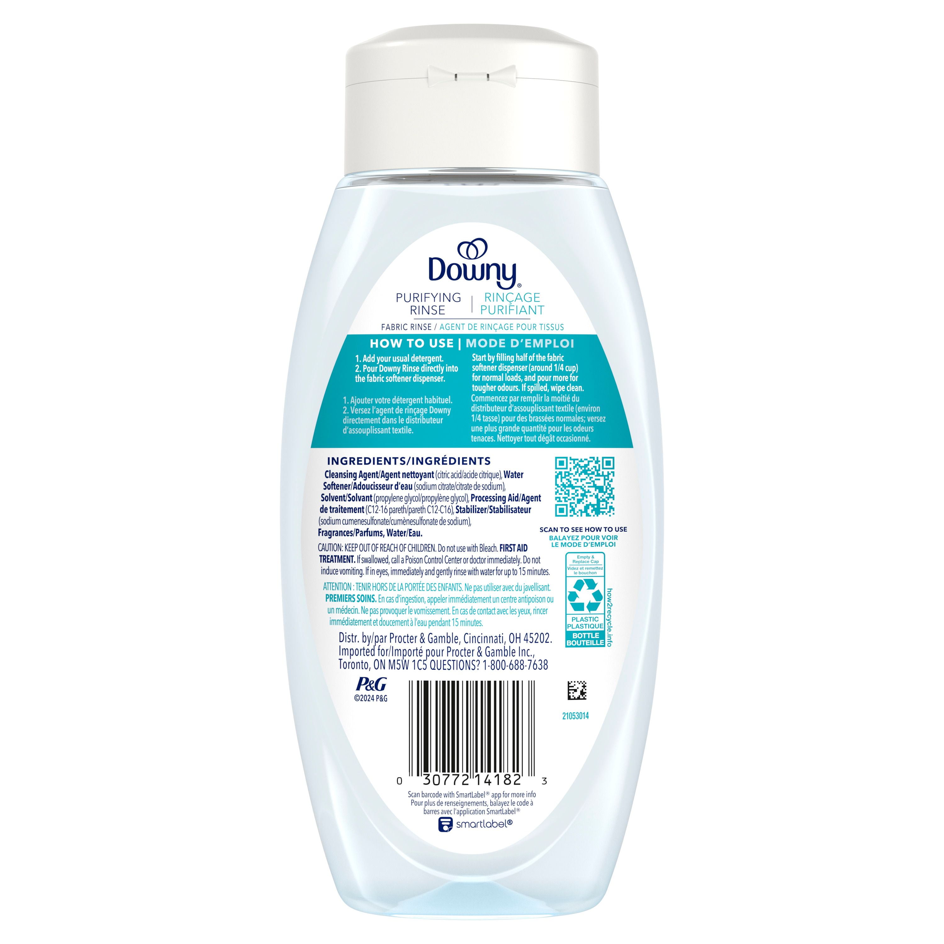 Éliminateur d’odeurs pour la lessive Downy Rinçage purifiant, parfum Fraîcheur cotonnière