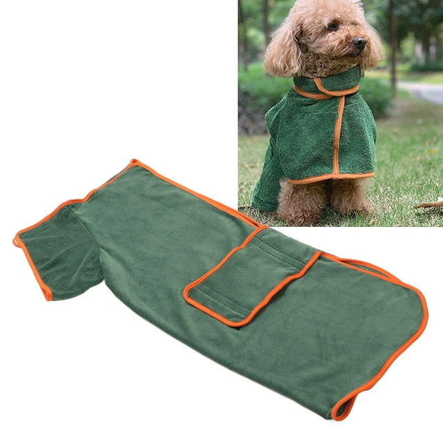 Dog Bathrobe Towel, Pet Drying Moisture Absorbing Bath Robe With Adjustable Hook And Design Quick Drying Pet Towel For Bath Beach Trips