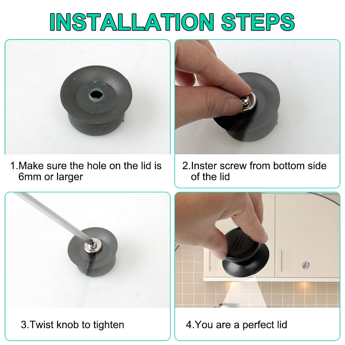 Unique Bargains Pan Lid Knob Easy Lifting Universal Cookware Replacement 5 Pcs