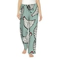 thumbnail image 2 of Picia Hand Drawn Chickens Womens Soft Woven Cotton Elastic Waistband Sleep Pajama Pant Lounge Sleep Pant With Pockets And Drawstring-Small, 2 of 9