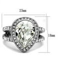 thumbnail image 2 of Silver Womens Ring Anillo Para Mujer 316L Stainless Steel Ring with Top Grade Crystal in Clear Jersey, 2 of 4