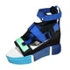 thumbnail image 2 of Zapatos informales con plataforma y punta abierta para mujer, sandalias con correa Ankel Colorblock con cuña Wmkox8yii shjk1307, 2 of 2