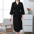 thumbnail image 4 of Dengjunhu Womens Lady Pajamas Robe Lightweight Robes Short Knit Bathrobe V Neck Soft Sleepwear Ladies Loungewear, 4 of 6