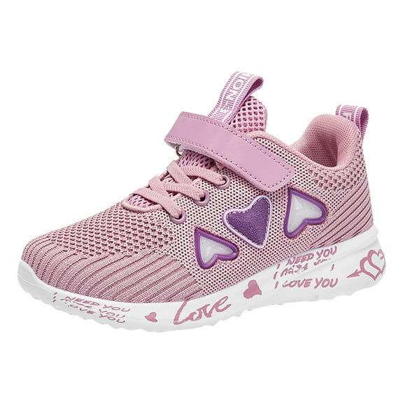 NOKIO Girls' Stylish Dad Sneakers Kids Children Sports Shoes Spring/Summer Colorful Mesh Heart Shaped Pattern Letter Printed Casual Shoes Party Birthday School Kids' Street Style Dad Sneakers