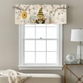 thumbnail image 3 of Bees Dwarfs Valance Curtain for Windows Springs White Daisy Branch Vintage Letter Rod Pocket Curtain Valances Short Window Treatments Panels for Kitchen Bathroom Laundry Room Basement 60 x 18 Inch, 3 of 9