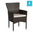 thumbnail image 2 of Flash Furniture Maxim Wicker Patio Armchairs, Espresso/Cream, Set of 4, 2 of 9