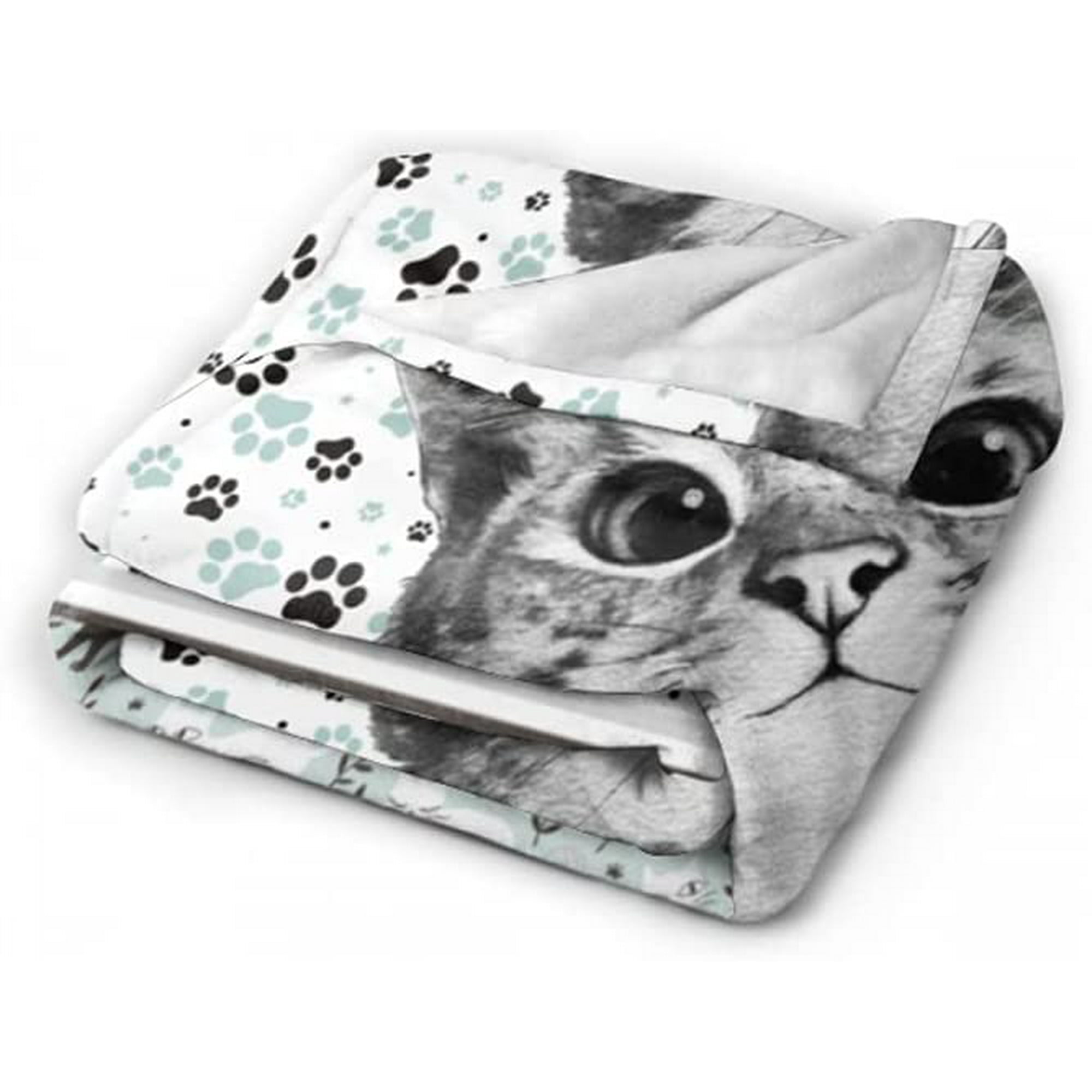 Iguohao Cute Cat Blanket Kids Throw Blanket Animals Pet Themed Flannel Blanket With Cats On It Lightweight Soft Cozy Bed Chair Blanket For Cat Lovers