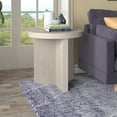 thumbnail image 4 of Holm 22" Wide Round Fluted Side Table in Alder White, 4 of 5