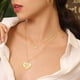 thumbnail image 3 of Collar U7 con colgante con forma de corazón con forma de medallón con foto, chapado en oro de 18 quilates, 3 of 7