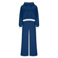 thumbnail image 6 of THDHVS 2 Piece Sets for Women,Women Fall Clothes,Winter Clothing for Women Thermal Lined Hooded Sweatshirt and Sweatpants Set Warm Sweat Suits for Womens 2 Piece Loungewear Blue M, 6 of 8