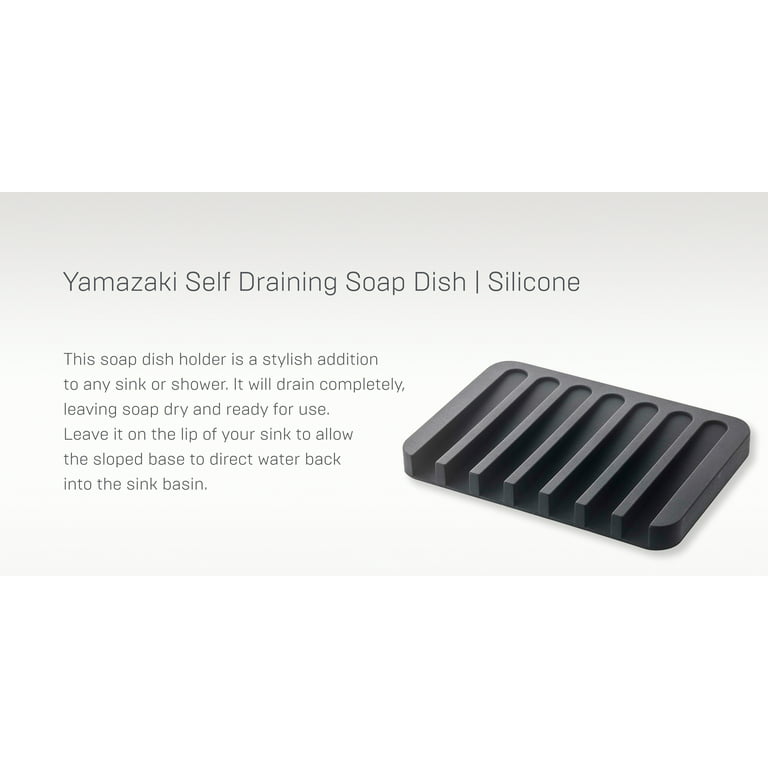 Yamazaki Home Flow Self Draining Soap Dish, Black