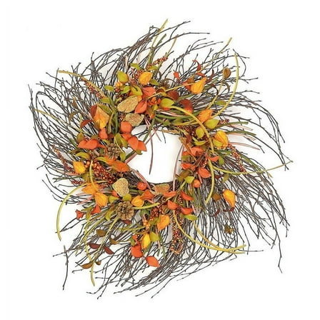 Northlight 28" Unlit Artificial Mixed Berry, Lantern and Pine Cone Autumn Wreath