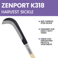 thumbnail image 4 of Zenport K318 77.5cm (30.5-inch) Long Curved Sickle, 9 Inch Carbon Steel Blade, Beige, 4 of 5