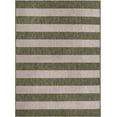 thumbnail image 3 of Unique Loom Outdoor Striped Collection Area Rug - Distressed Stripe (5' 1" x 7' 1" Rectangle Green/Gray), 3 of 6
