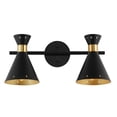 thumbnail image 2 of Elroy 18.25" 2-Light Iron Retro Contemporary LED Track Light , Black/Gold, 2 of 7