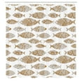 thumbnail image 2 of Ambesonne Nautical Shower Curtain, Fish Sea Animal Marine Art, 69"Wx70"L, Sand Brown, 2 of 4