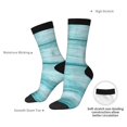 thumbnail image 4 of Vsdgher Teal Turquoise Wood Crew Socks for Men & Women, Breathable Casual Athletic Ankle Socks, 4 of 6