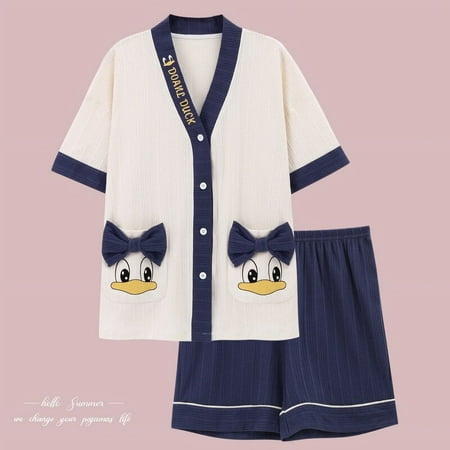 

Kawaii Sanriod Cartoon Series Hello Kt Cute Cartoon V Neck Cardigan Pajamas Short Sleeve Shorts Suit Baby Girlfriend Girl Gift