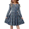 thumbnail image 4 of KISSMODA Girls Long Sleeve Casual A-Line Ruffle Skater Dress, 4-61 Years, 4 of 4