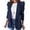 Navy, variant on SMihono Hoodless Lapel Office Coat Cardigans Loose Suit Long Jacket Tops Womens Loose Solid Color Pockets Long Sleeve Ruffle Shoulder Female Outerwear Black M